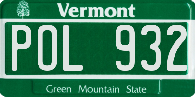 VT license plate POL932
