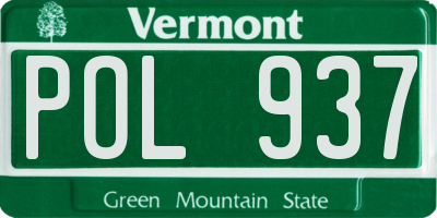 VT license plate POL937