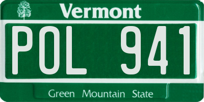 VT license plate POL941