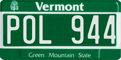 VT license plate POL944