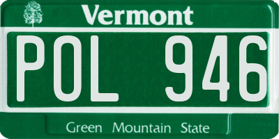 VT license plate POL946