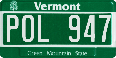 VT license plate POL947