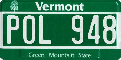 VT license plate POL948