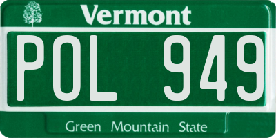 VT license plate POL949