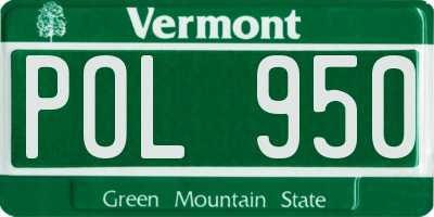 VT license plate POL950