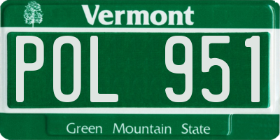 VT license plate POL951