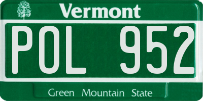 VT license plate POL952
