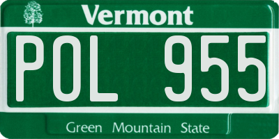 VT license plate POL955