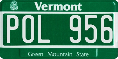 VT license plate POL956