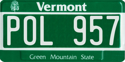 VT license plate POL957