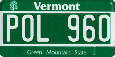 VT license plate POL960