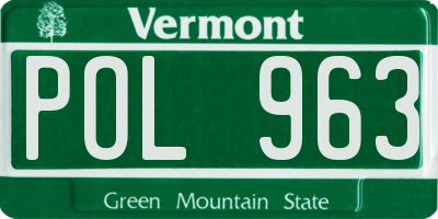 VT license plate POL963