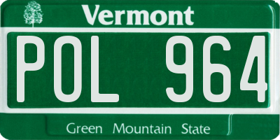 VT license plate POL964