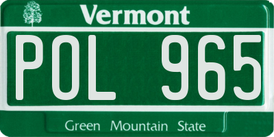 VT license plate POL965