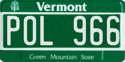 VT license plate POL966