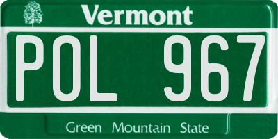 VT license plate POL967