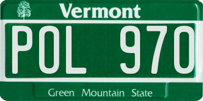 VT license plate POL970