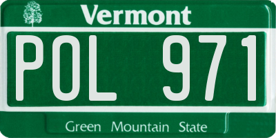 VT license plate POL971