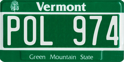 VT license plate POL974