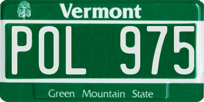 VT license plate POL975