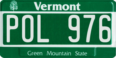 VT license plate POL976
