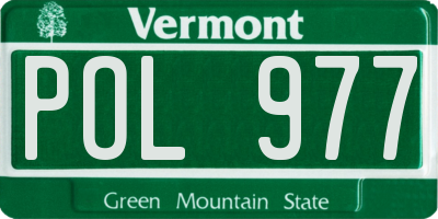 VT license plate POL977
