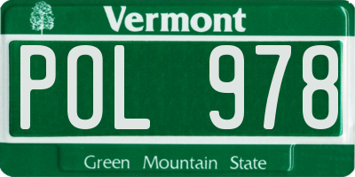 VT license plate POL978