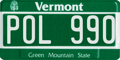 VT license plate POL990