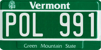 VT license plate POL991