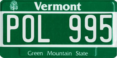 VT license plate POL995