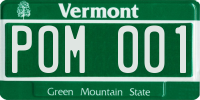 VT license plate POM001