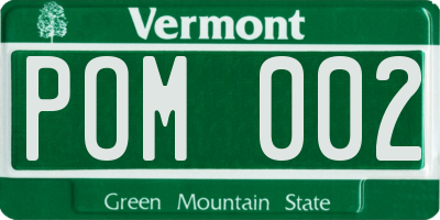 VT license plate POM002