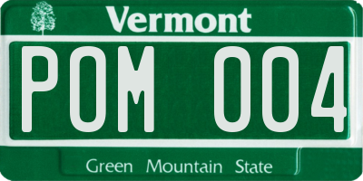 VT license plate POM004