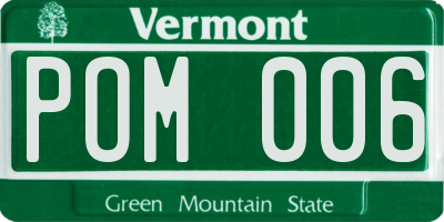 VT license plate POM006