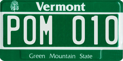 VT license plate POM010