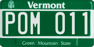 VT license plate POM011