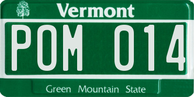 VT license plate POM014