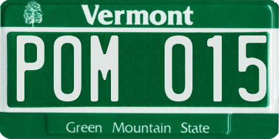 VT license plate POM015