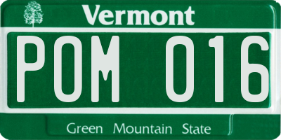 VT license plate POM016