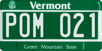 VT license plate POM021
