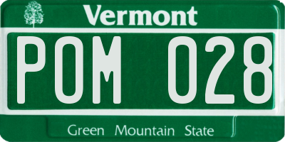 VT license plate POM028