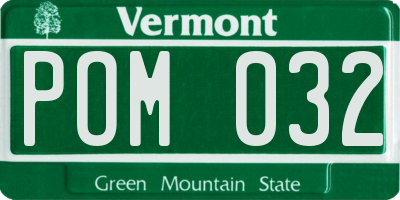 VT license plate POM032
