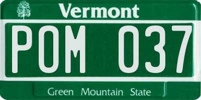 VT license plate POM037