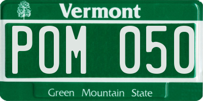 VT license plate POM050