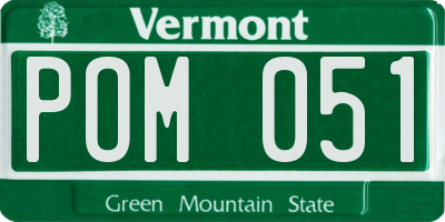 VT license plate POM051