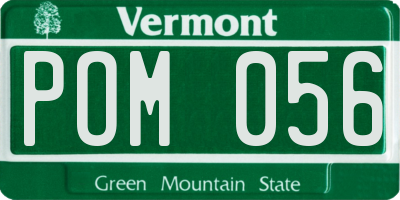 VT license plate POM056