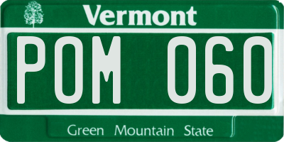 VT license plate POM060
