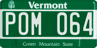 VT license plate POM064