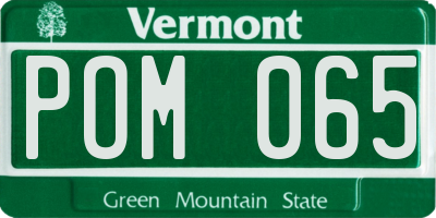 VT license plate POM065