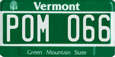 VT license plate POM066